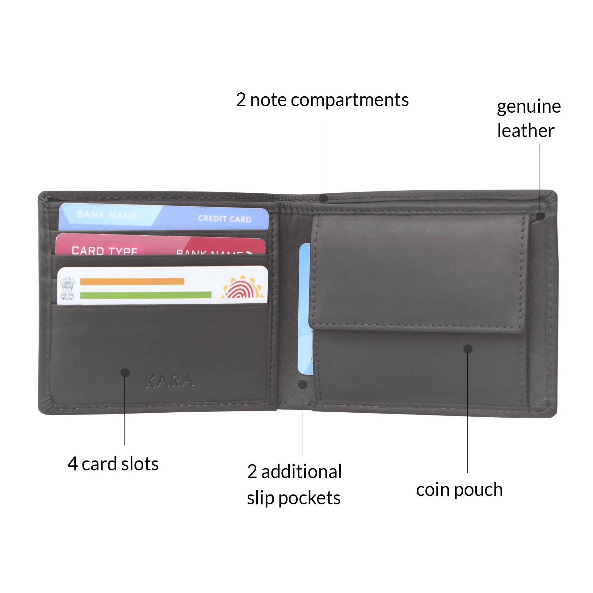10090 Black & Blue Bifold Wallet