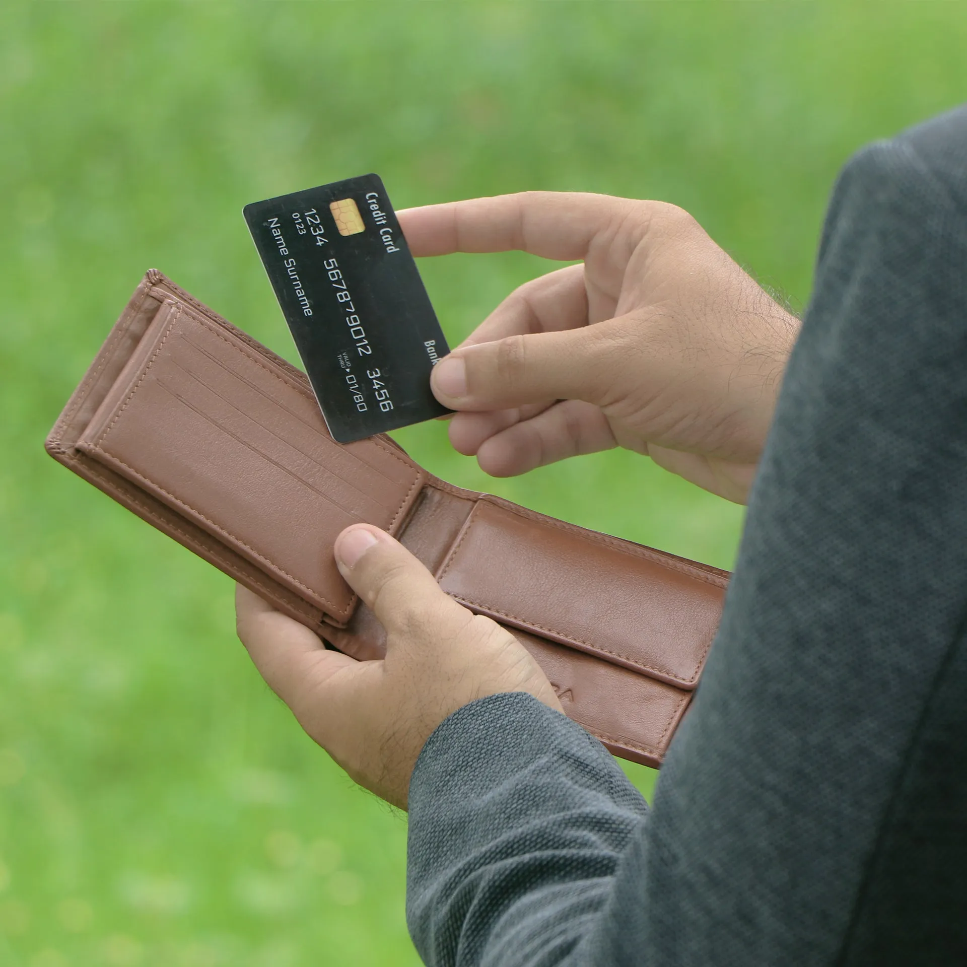 10090 Black & Blue Bifold Wallet