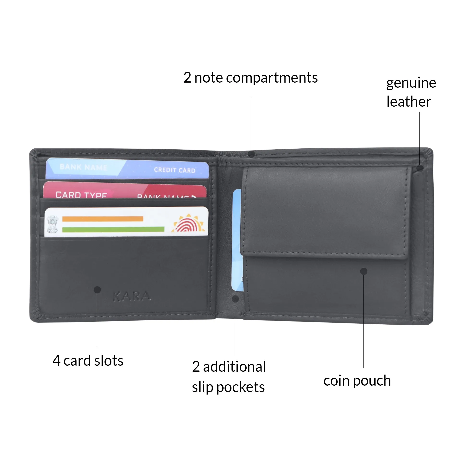 10090 Black & Blue Bifold Wallet