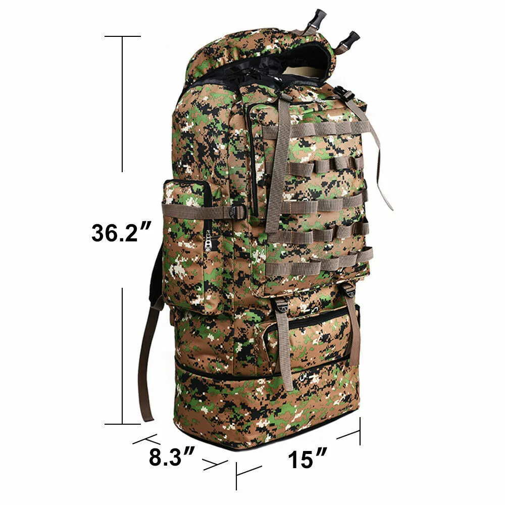 100L Outdoor Molle Military Tactical Bag Waterproof Hiking Backpack