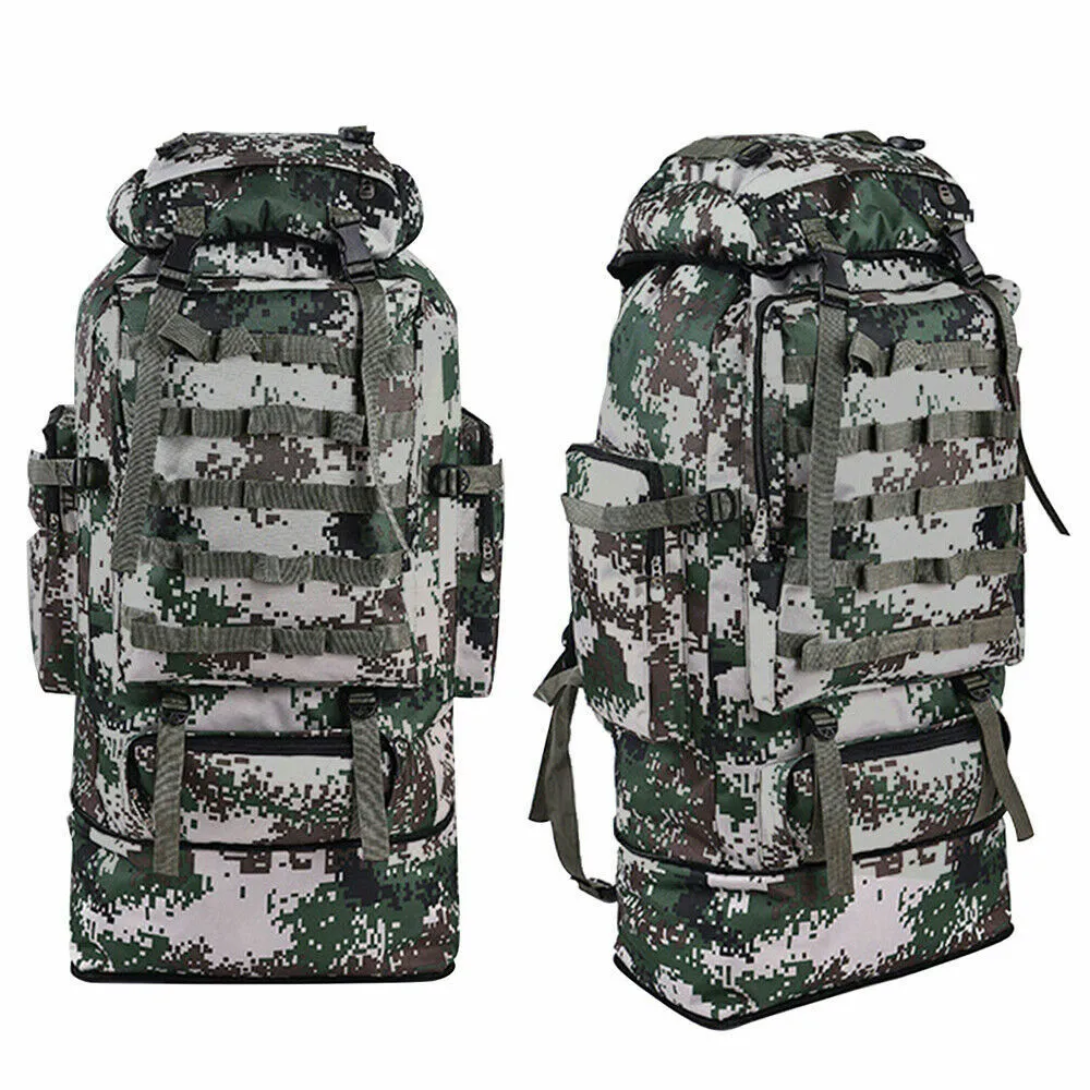100L Outdoor Molle Military Tactical Bag Waterproof Hiking Backpack