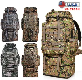 100L Outdoor Molle Military Tactical Bag Waterproof Hiking Backpack