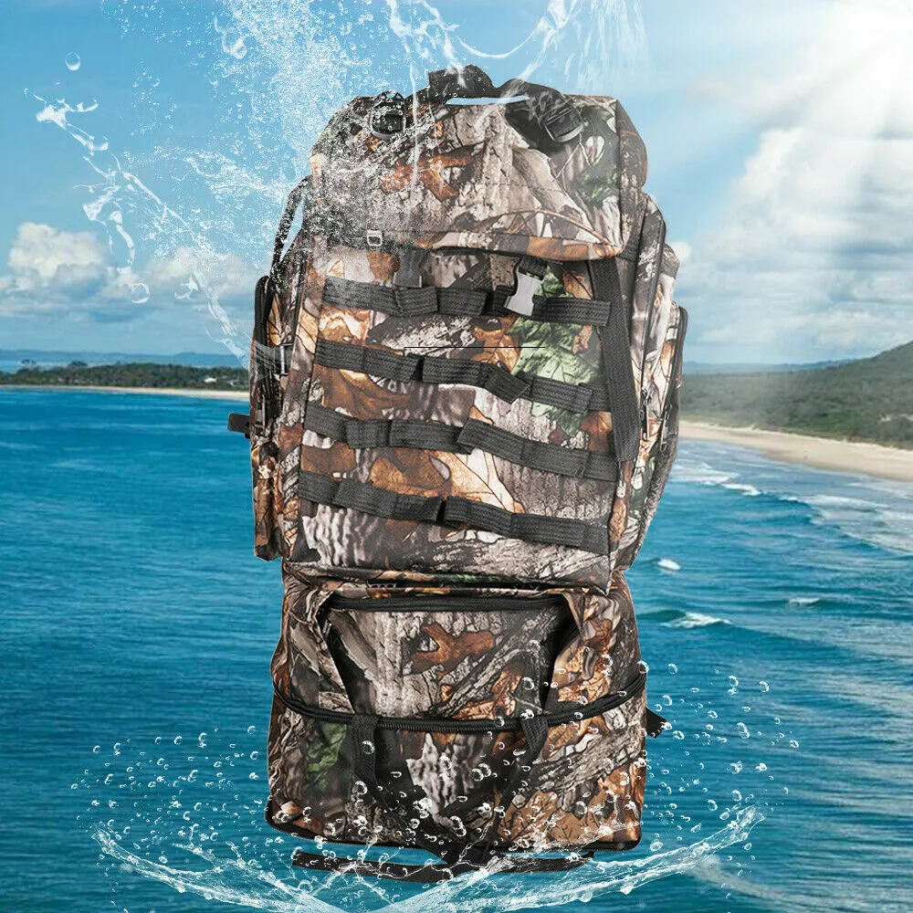 100L Outdoor Molle Military Tactical Bag Waterproof Hiking Backpack