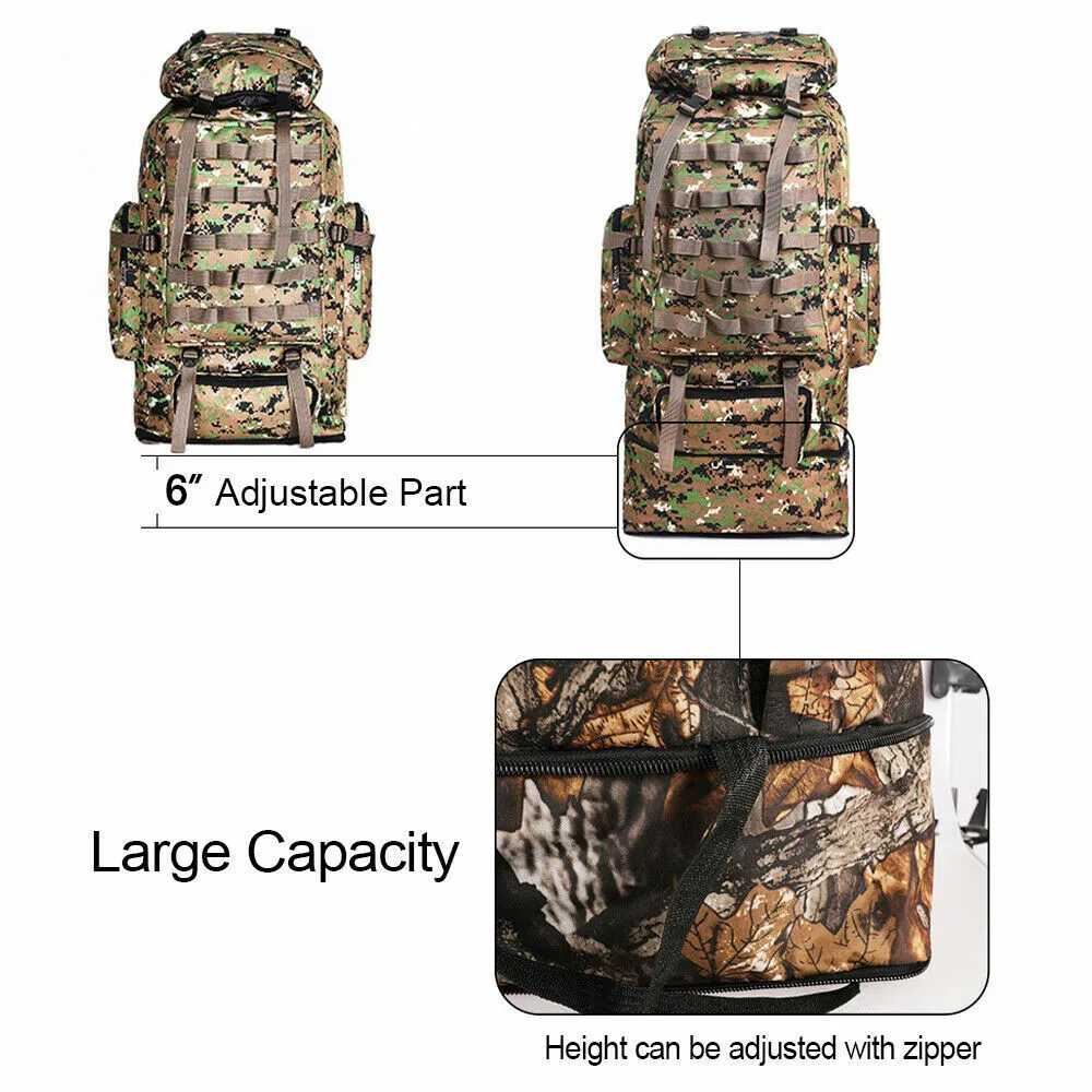 100L Outdoor Molle Military Tactical Bag Waterproof Hiking Backpack