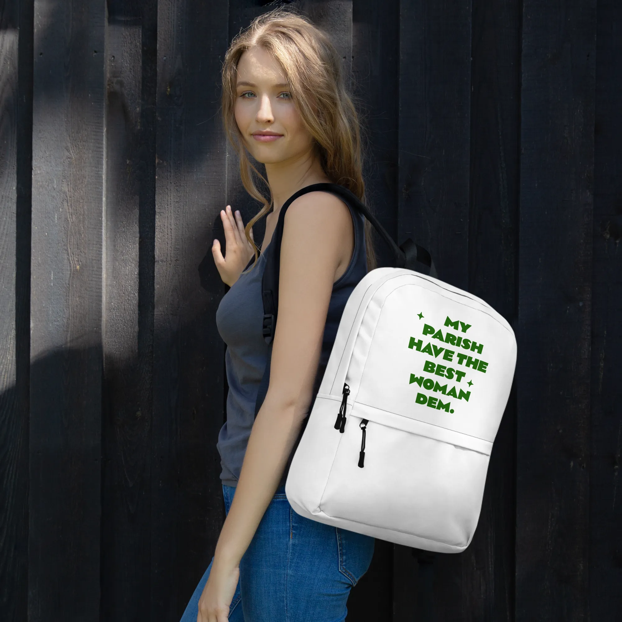 A MANCHESTER MI COME FROM - Best Woman- Backpack - Jamaican slang - Jamaican patios - Jamaican slang on a backpack Jamaica personalized backpack Jamaica book bag Jamaican bag