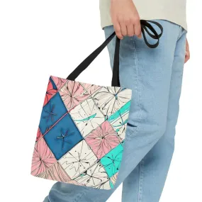 Abstract Square Pattern Print Tote Bag