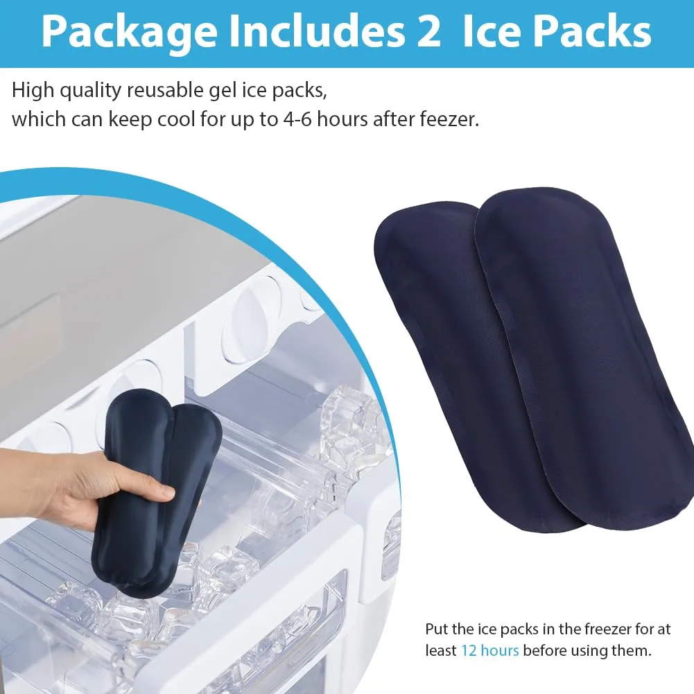 ACWOO insulin cooler bag, insulin pen cooler bag with 2 ice packs, TSA diabetic bag for insulin pen, diabetic accessories, epipen, syringes, insulin, travel diabetic bag, black black hard capsule
