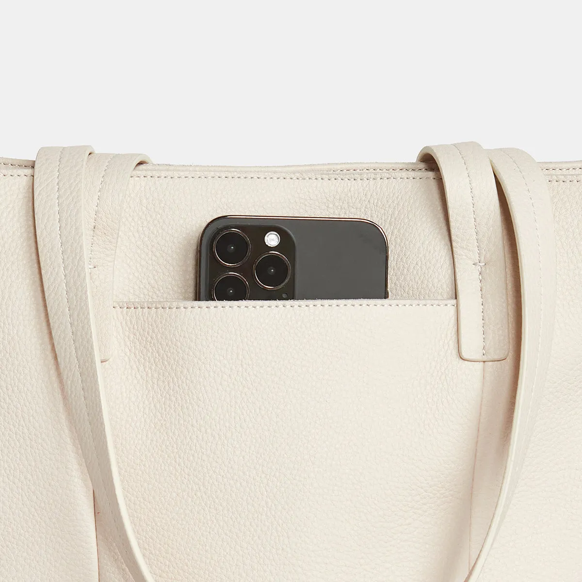 Addie Tote | Calla Lily White/Brushed Gold