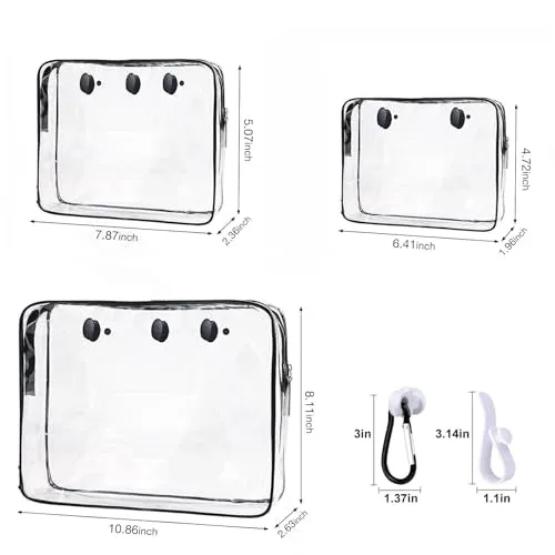 Aimeiar 3 Packs Clear Bogg Beach Tote Bag Accessories suitable for Bogg Bag Insert Bag Travel Cellphone Makeup Clean Toiletry Brush Organizer Cosmetic Divider Storage Inner Pouch