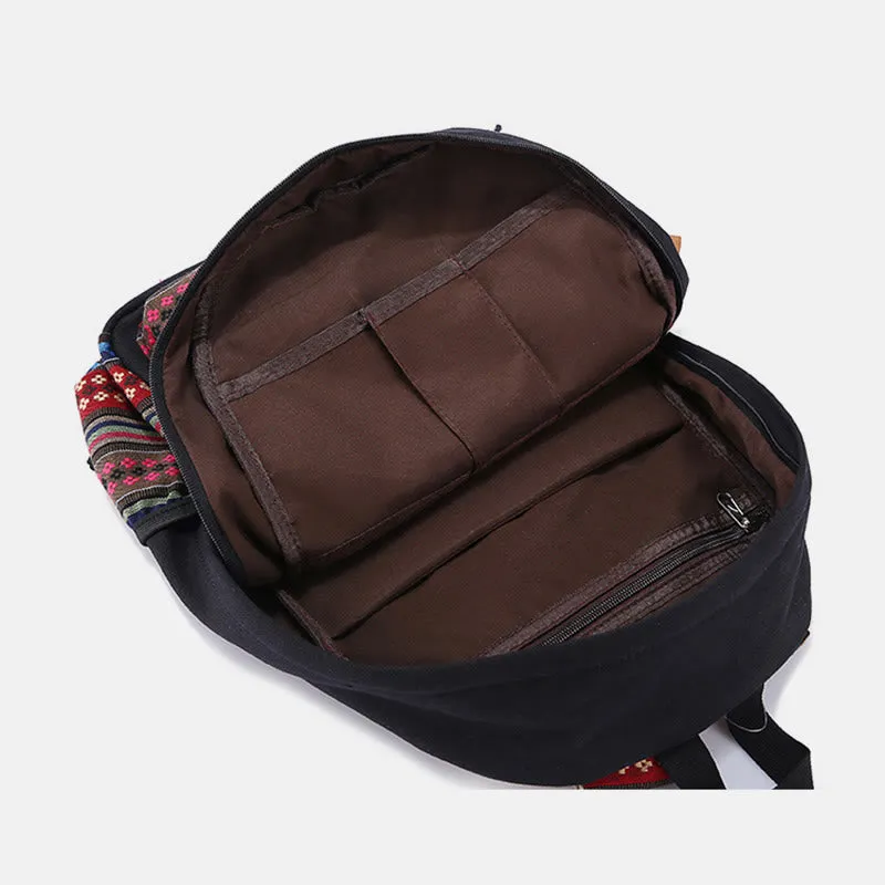 Backpack for Women Colorful Stripe Custom Canvas Student Sport Daypack