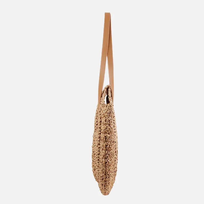 Beach Bag for Women Simple straw Large Capacity round Handbag
