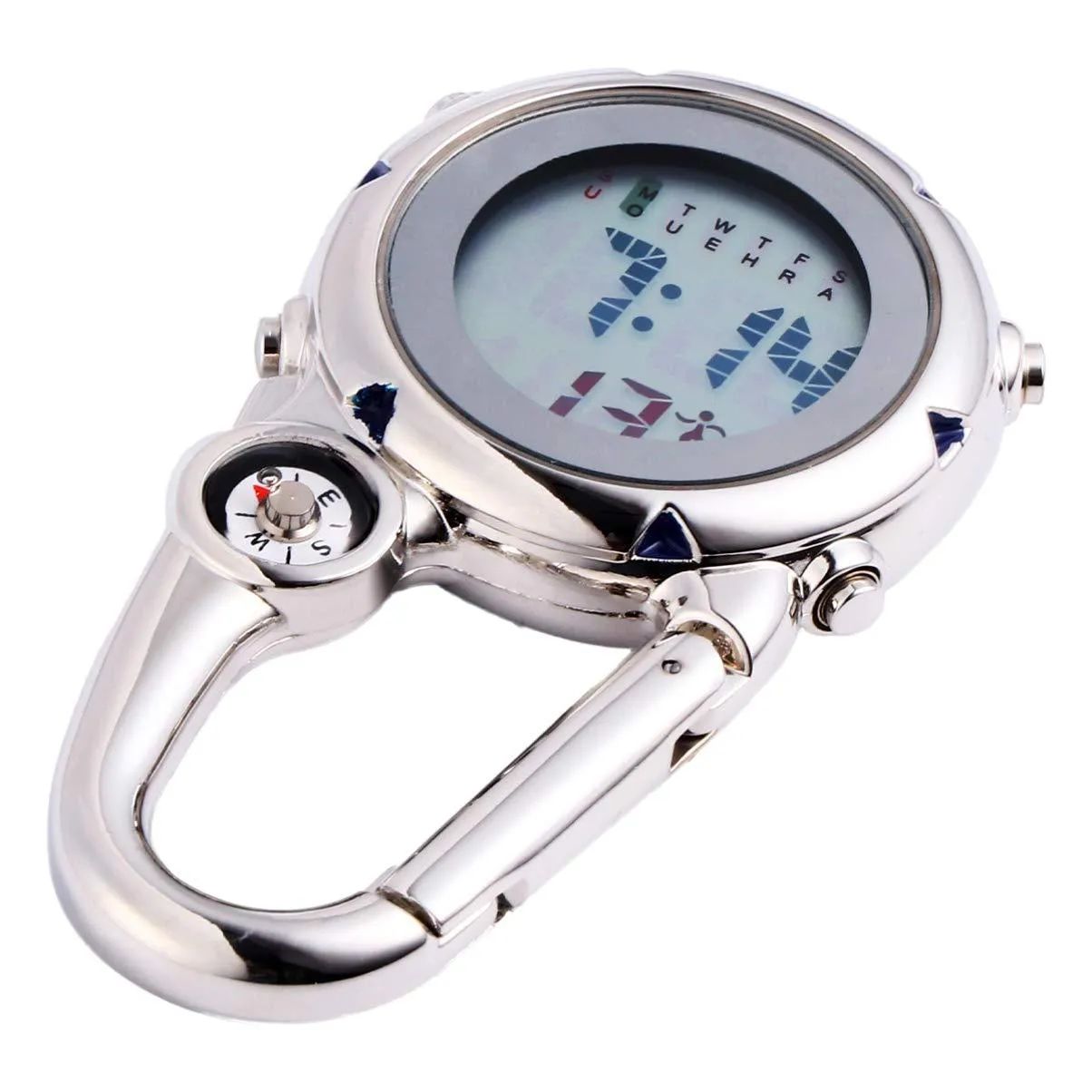 BESPORTBLE Mini Carabiner Watch Clip-on Quartz Watch Backpack Fob Belt Watch Pocket Watch Gifts for Rock Climbing Doctors Nurses