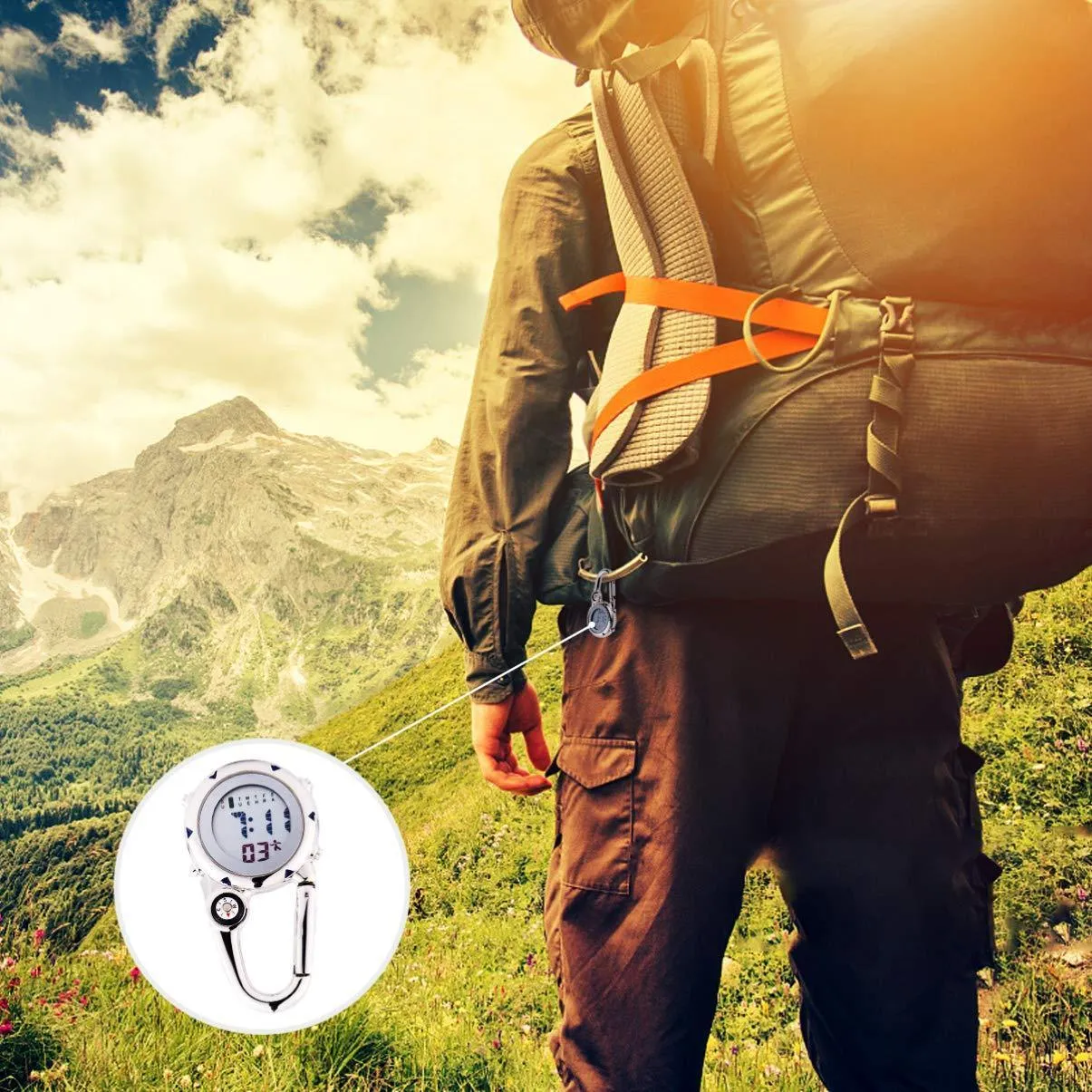 BESPORTBLE Mini Carabiner Watch Clip-on Quartz Watch Backpack Fob Belt Watch Pocket Watch Gifts for Rock Climbing Doctors Nurses