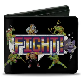 Bi-Fold Wallet - Teenage Mutant Ninja Turtles and Villains FIGHT! Pose Black