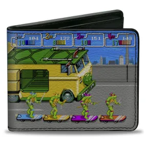 Bi-Fold Wallet - Teenage Mutant Ninja Turtles Skating Party Van Arcade Scene