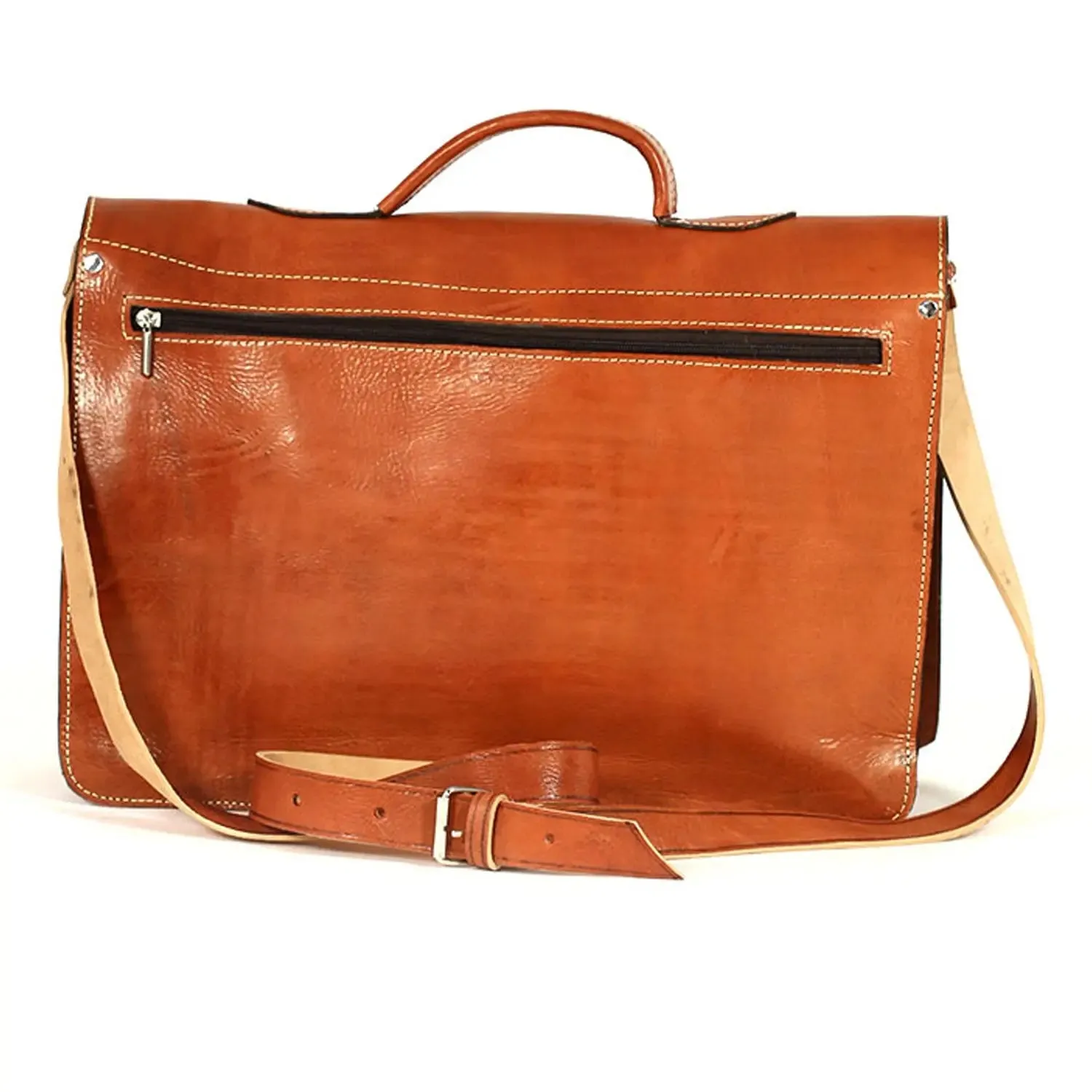 Biyadina Premium Vintage Messenger Leather Bag Handmade Satchel Red craftsman Elegance for Professionals