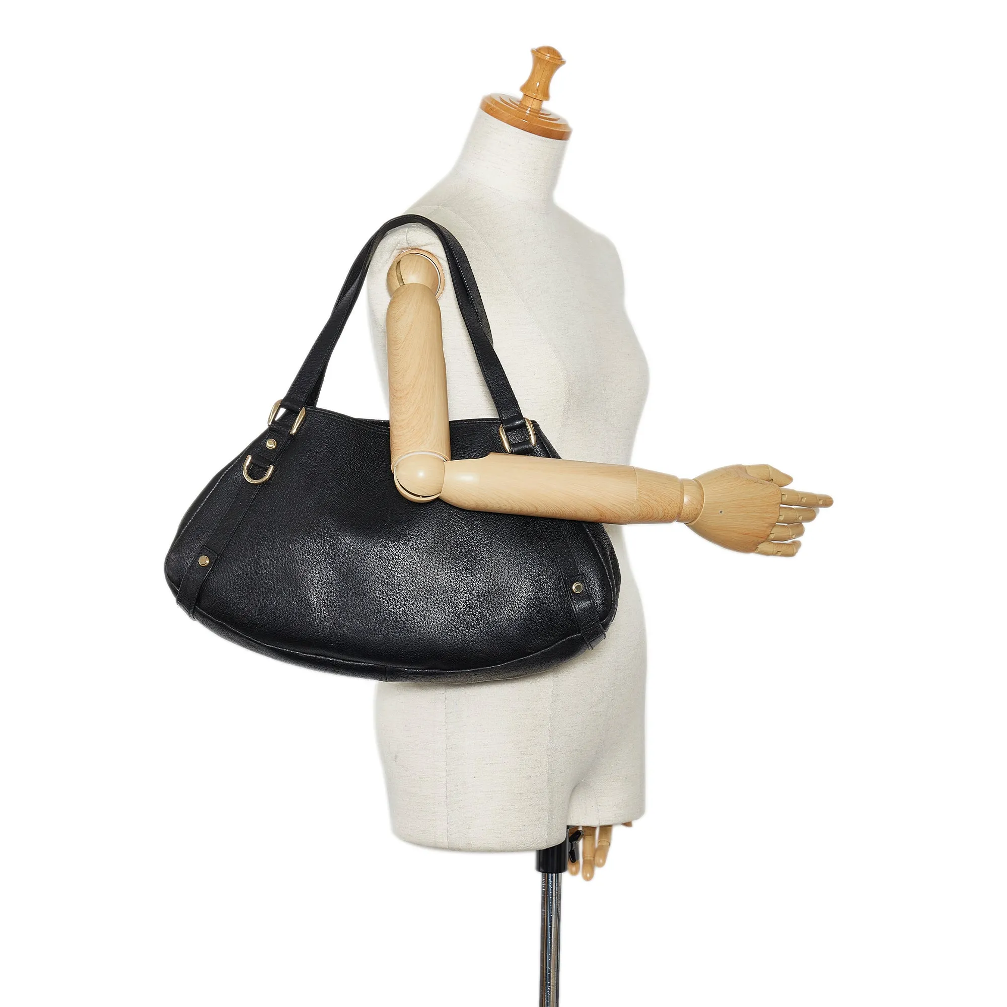 Black Gucci Leather Abbey Tote