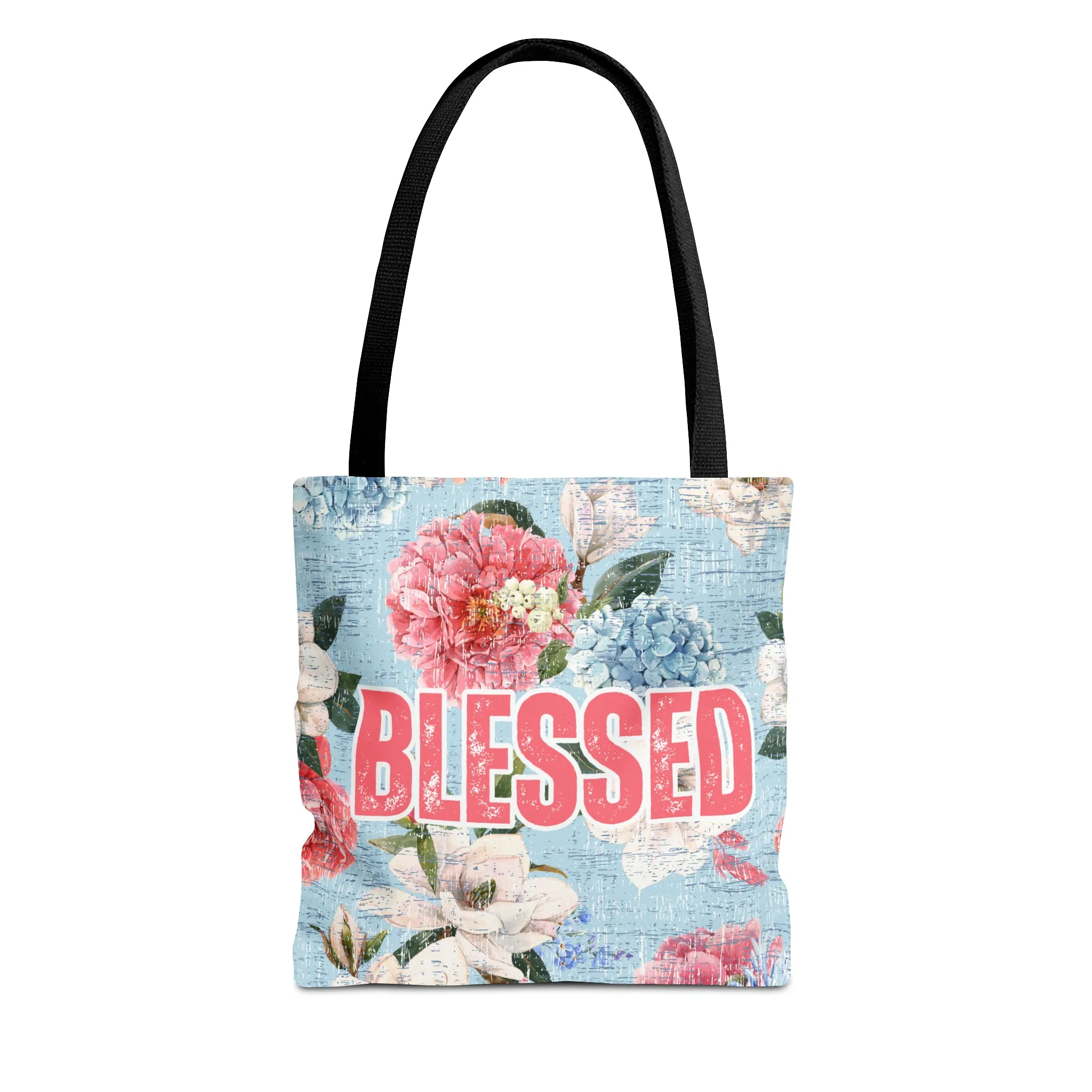 Blessed Blooms: Women's Small Tote Bag with White and Pink Flower Canvas