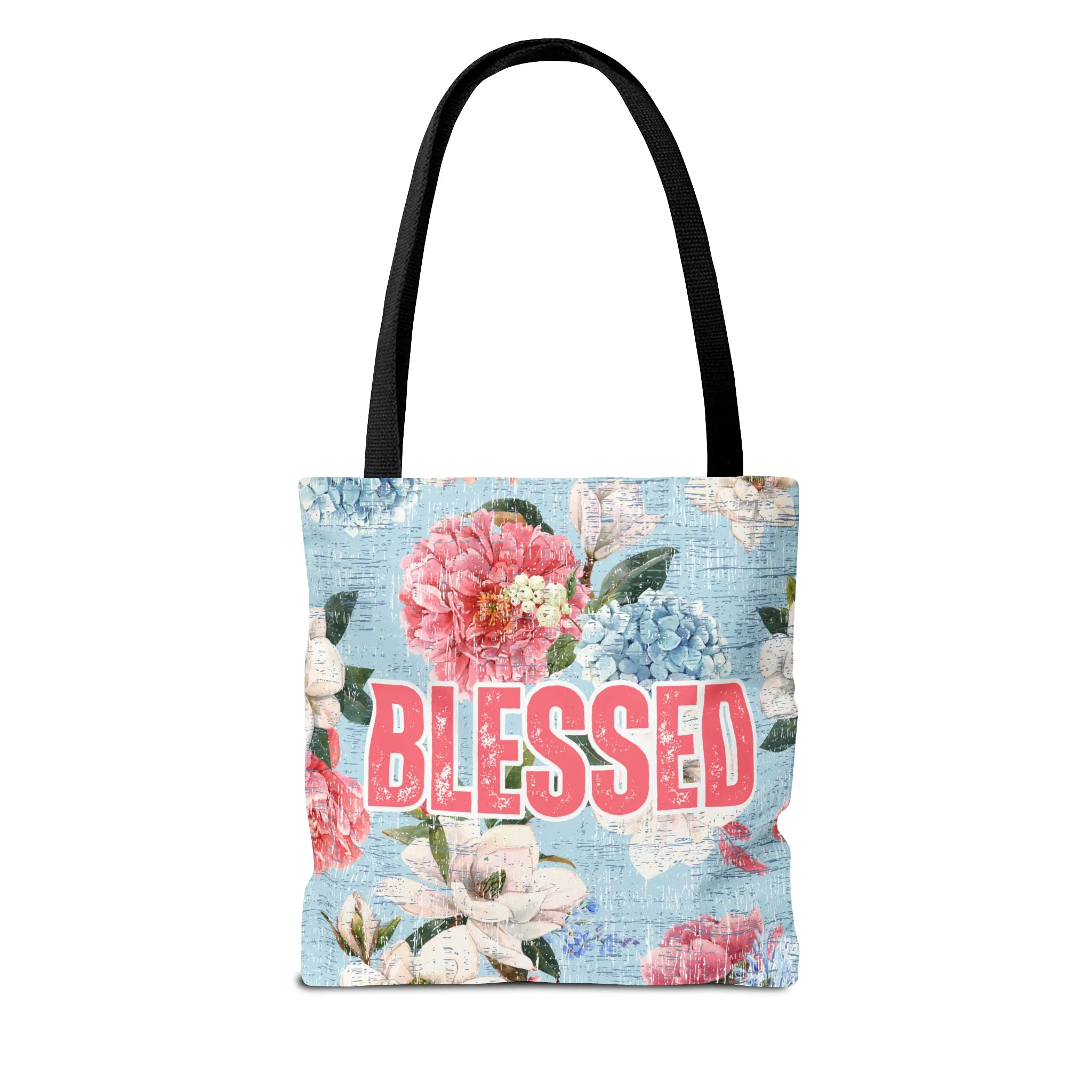 Blessed Blooms: Women's Small Tote Bag with White and Pink Flower Canvas