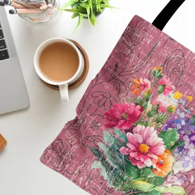 Blooming Rose Elegance: Petite Tote Bag with Stylish Floral Bouquet