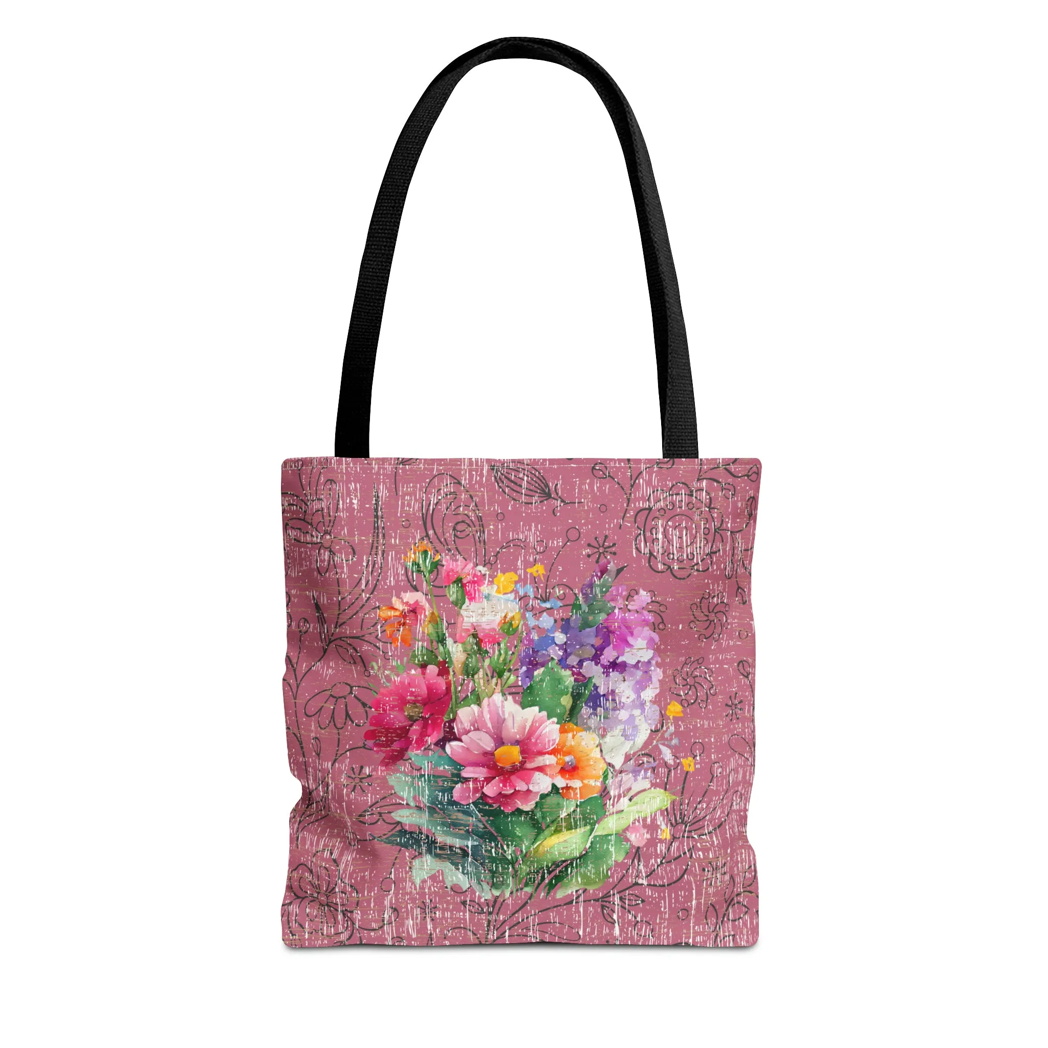Blooming Rose Elegance: Petite Tote Bag with Stylish Floral Bouquet