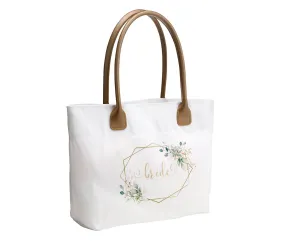 Botanical Watercolor and Gold Geometric Bride Wedding Tote Bag