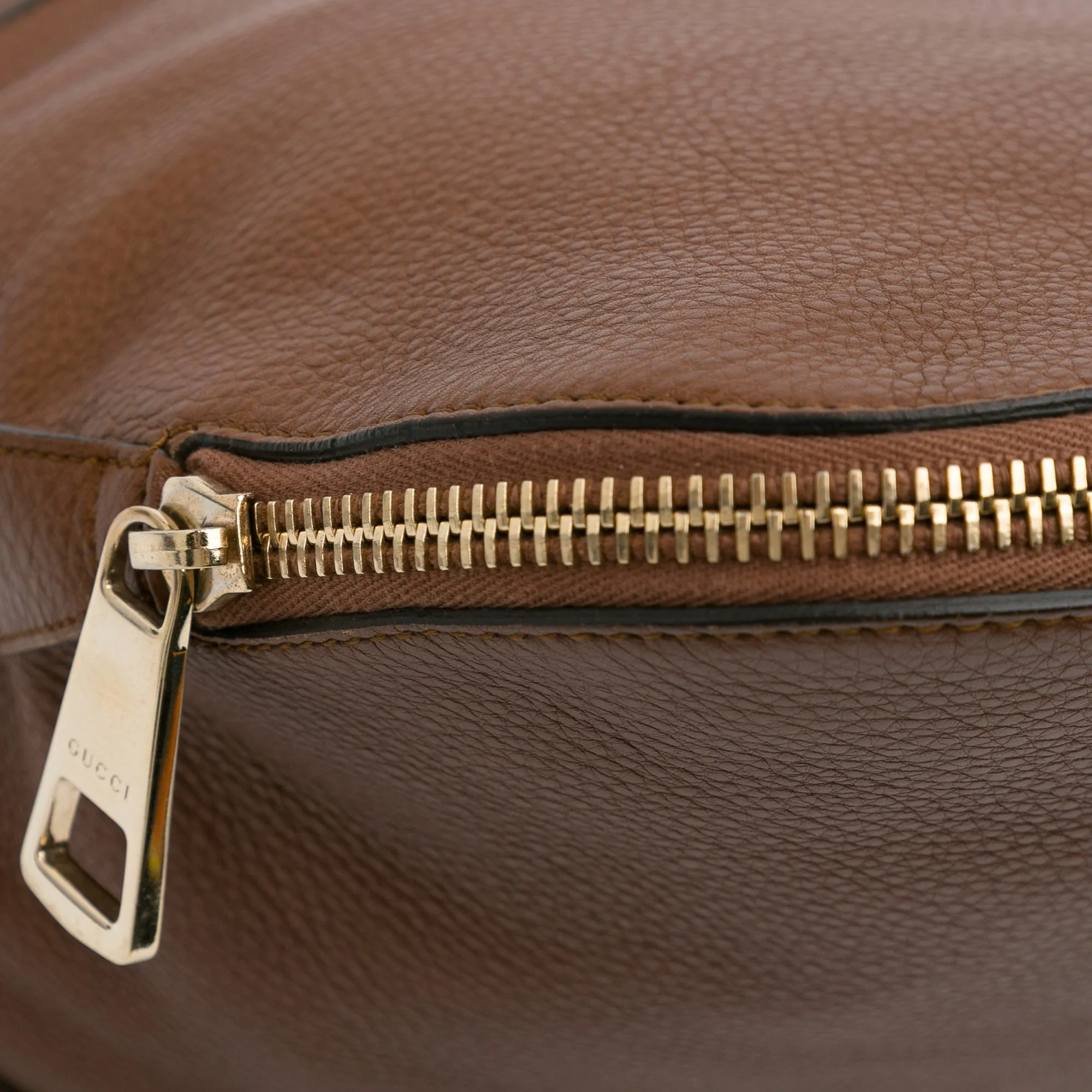 Brown Gucci Leather Bree Tote Bag