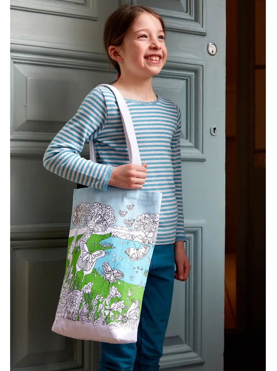 Butterfly Color and Carry Tote Bag