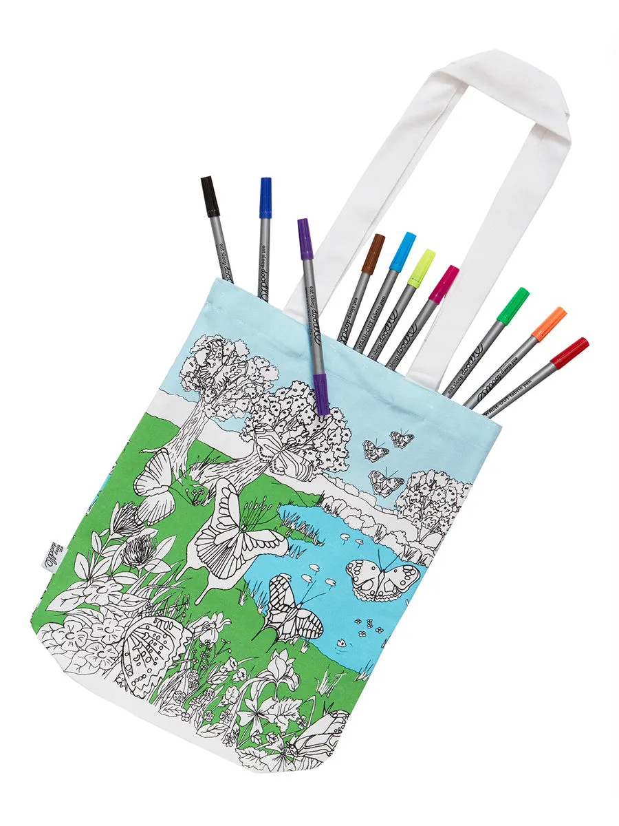 Butterfly Color and Carry Tote Bag