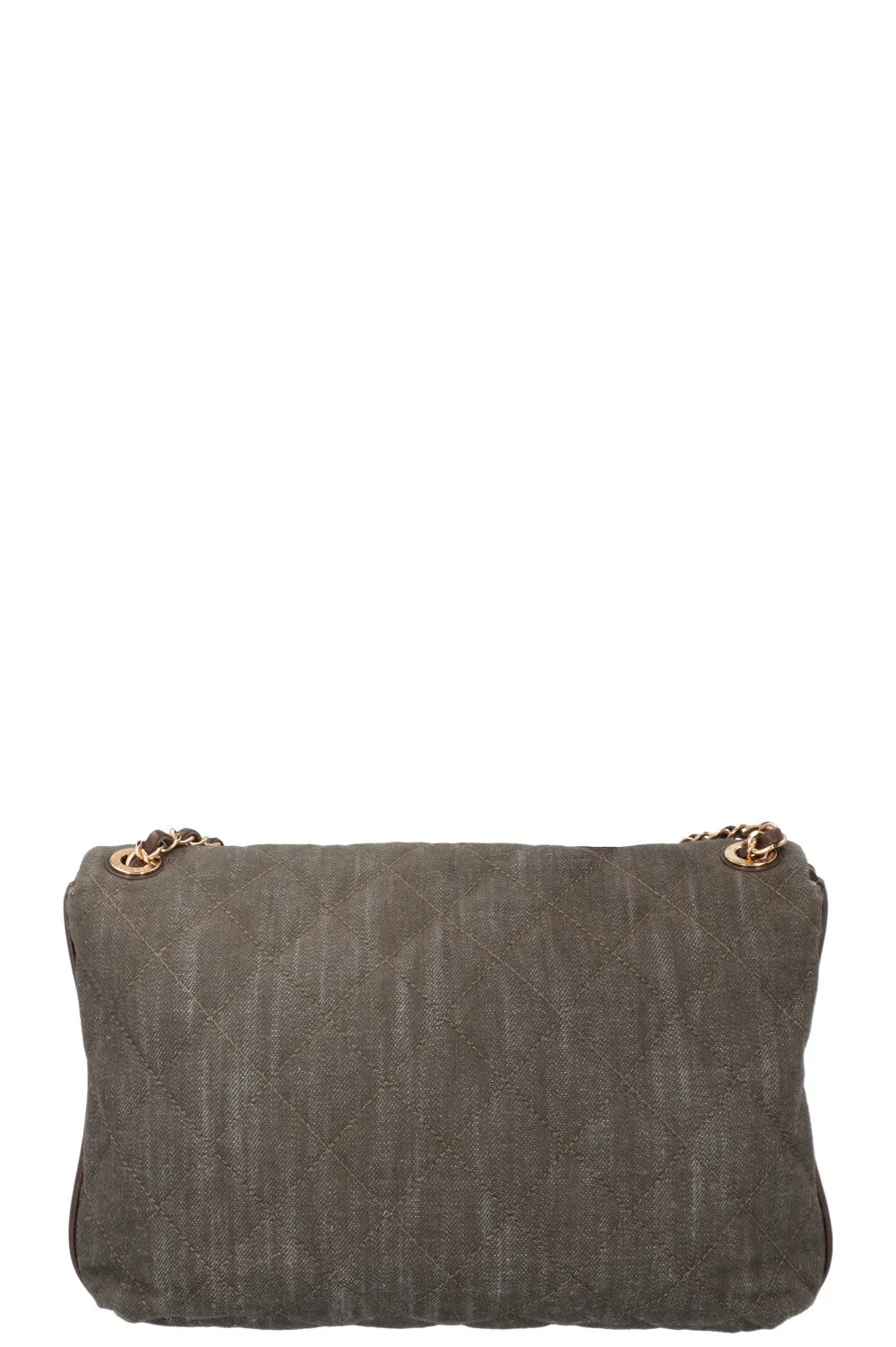 CHANEL 2016 Single Flap Large Green Brown