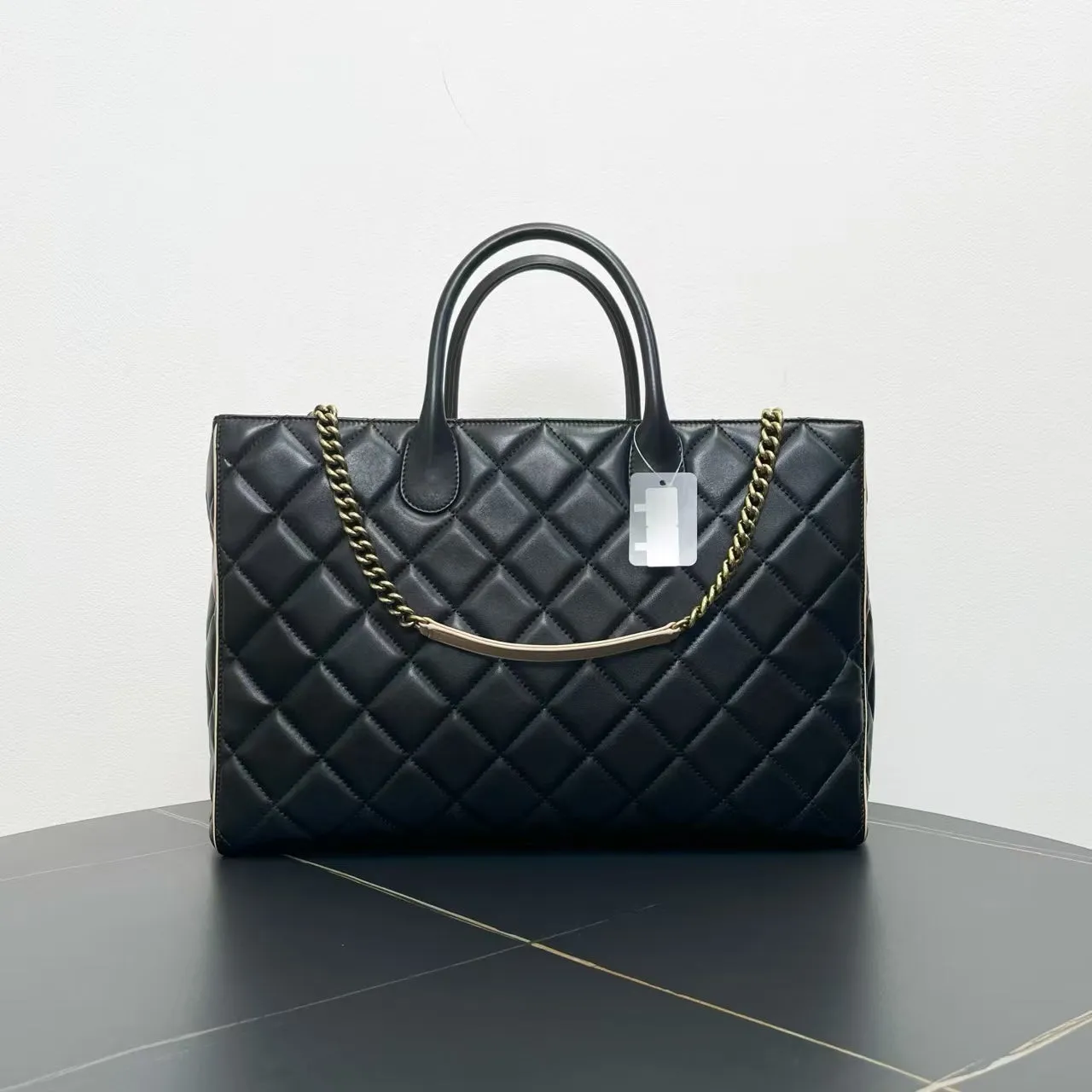 Chanel Black Leather Tote Bag