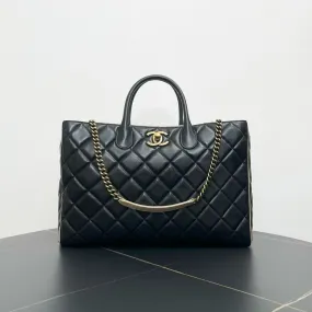 Chanel Black Leather Tote Bag