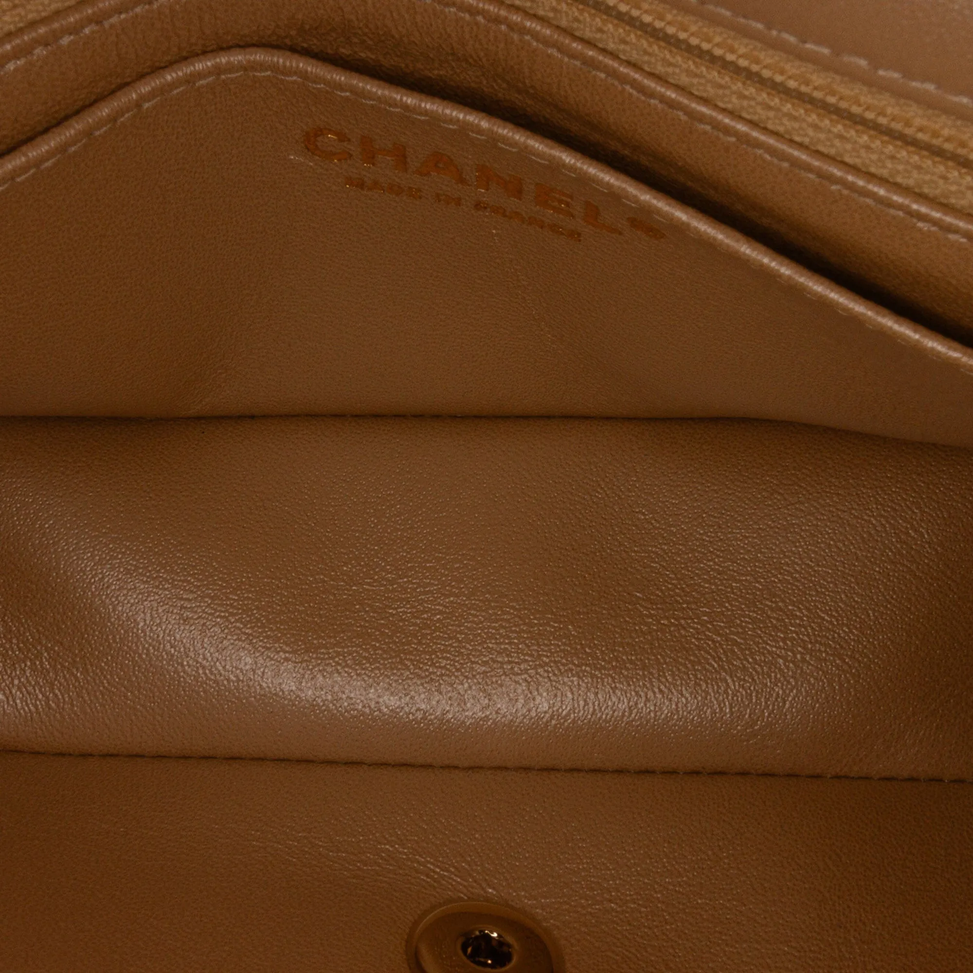 Chanel Classic Flap Bag Mini Brown Tweed Gold
