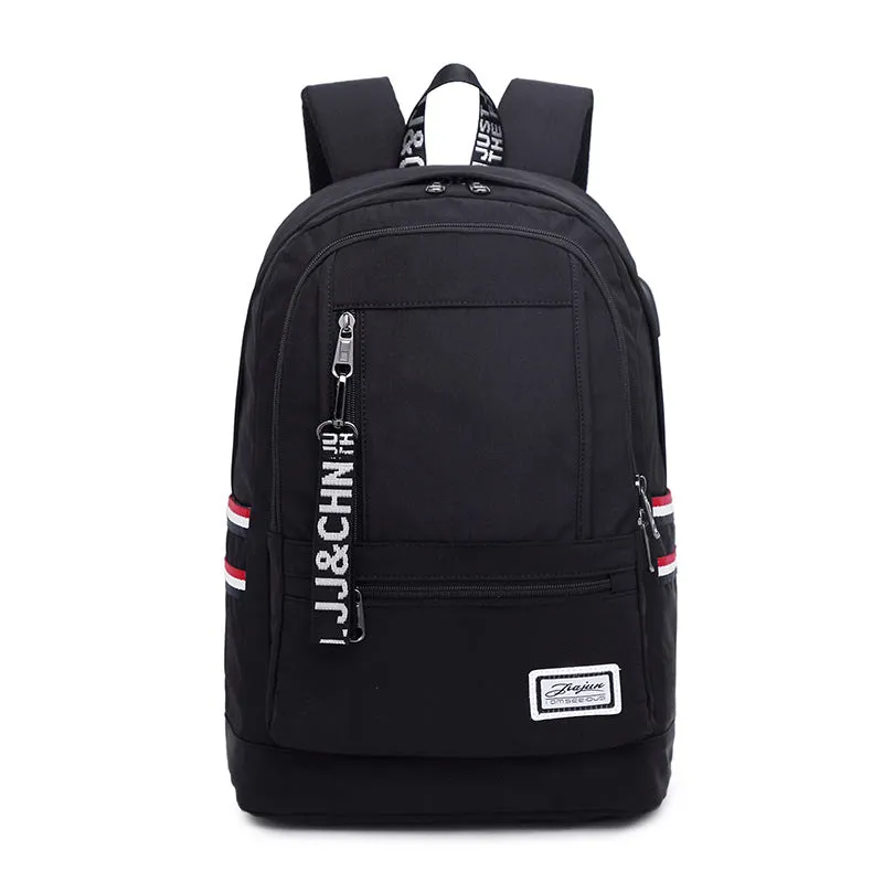Chic School Backpack for Girls Waterproof Bookbag with USB Charging Port Pink/Black