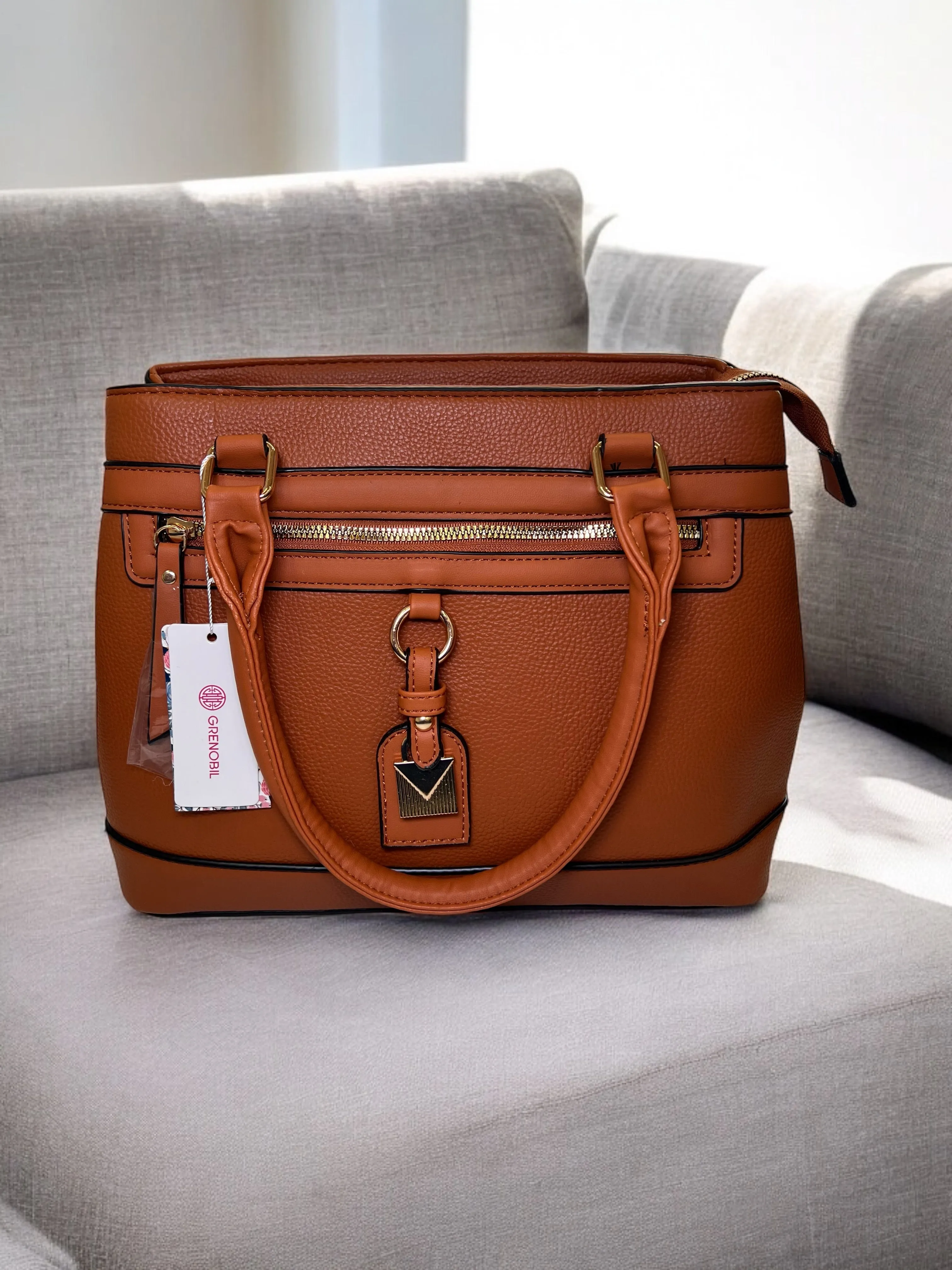 Classic Caramel Elegance Tote Bag by Grenobil