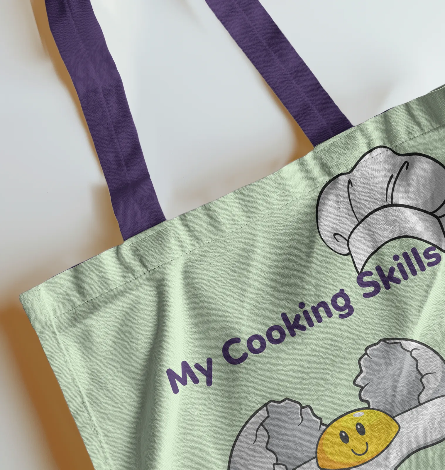 Cooking Skills Omlette to Bhurji Tote bag with Zipper Light Green