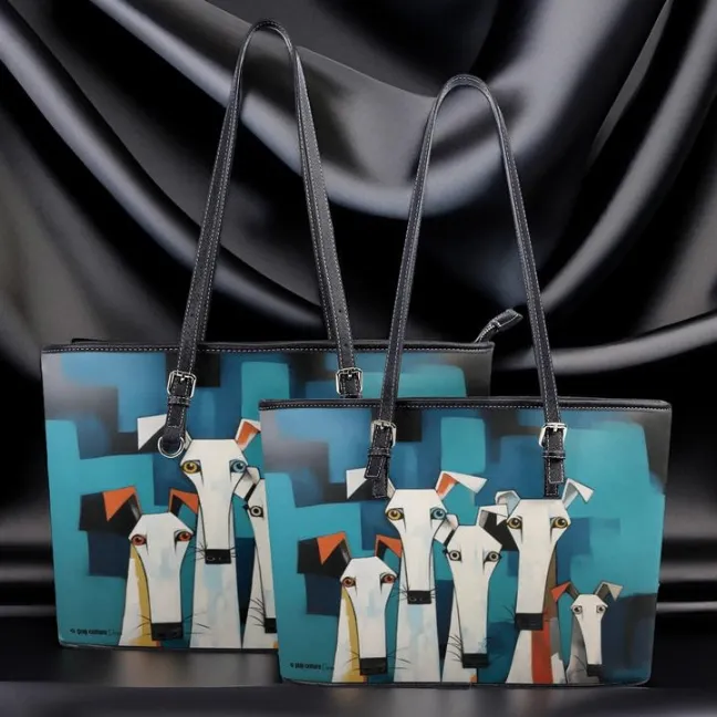 Elegant White Dog Art Durable Zipper Handbag