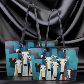 Elegant White Dog Art Durable Zipper Handbag