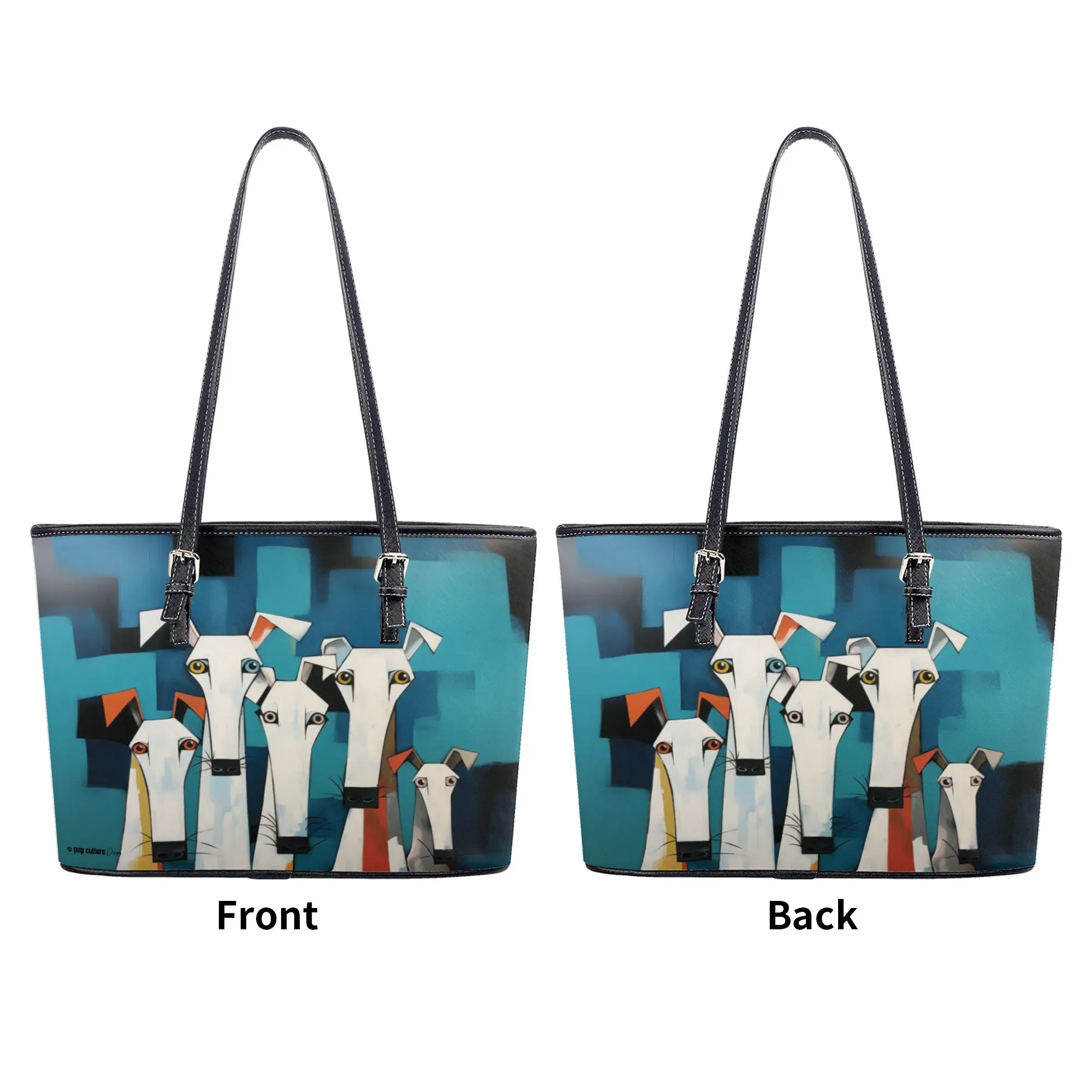 Elegant White Dog Art Durable Zipper Handbag
