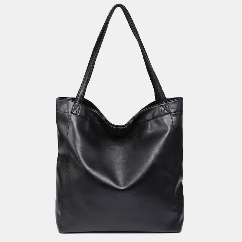 Extra Large Women's Soft PU Leather Tote Shoulder Bag Handbag