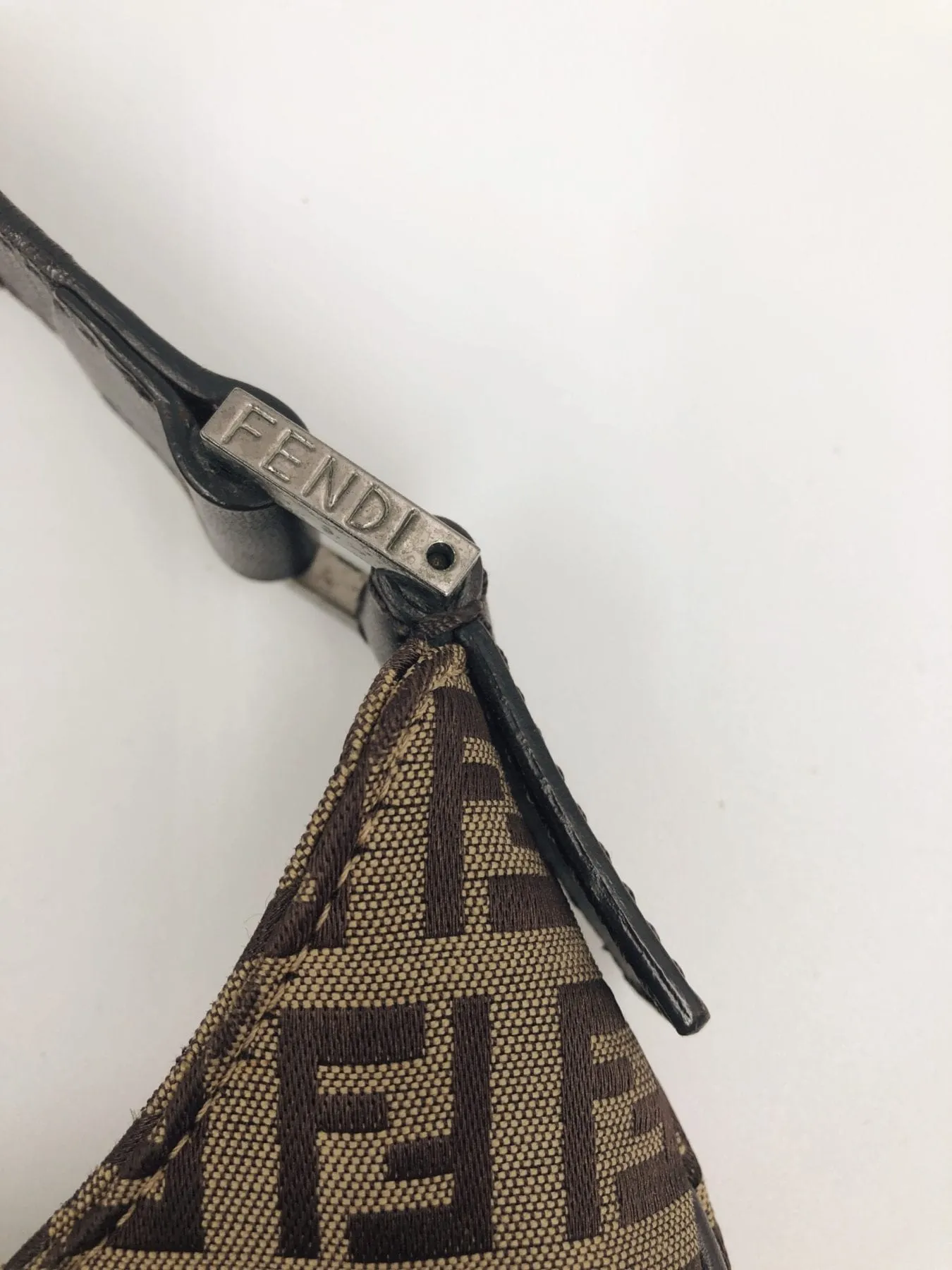 Fendi Croissant Hobo Bag in Beige Zucchino Canvas