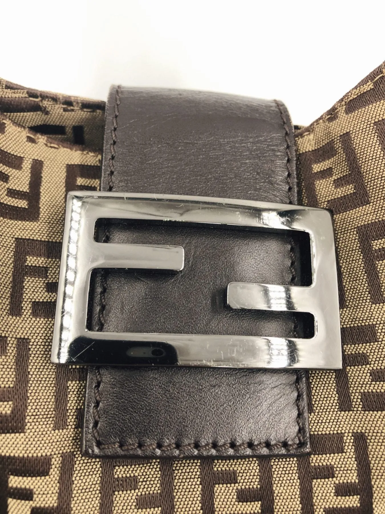 Fendi Croissant Hobo Bag in Beige Zucchino Canvas