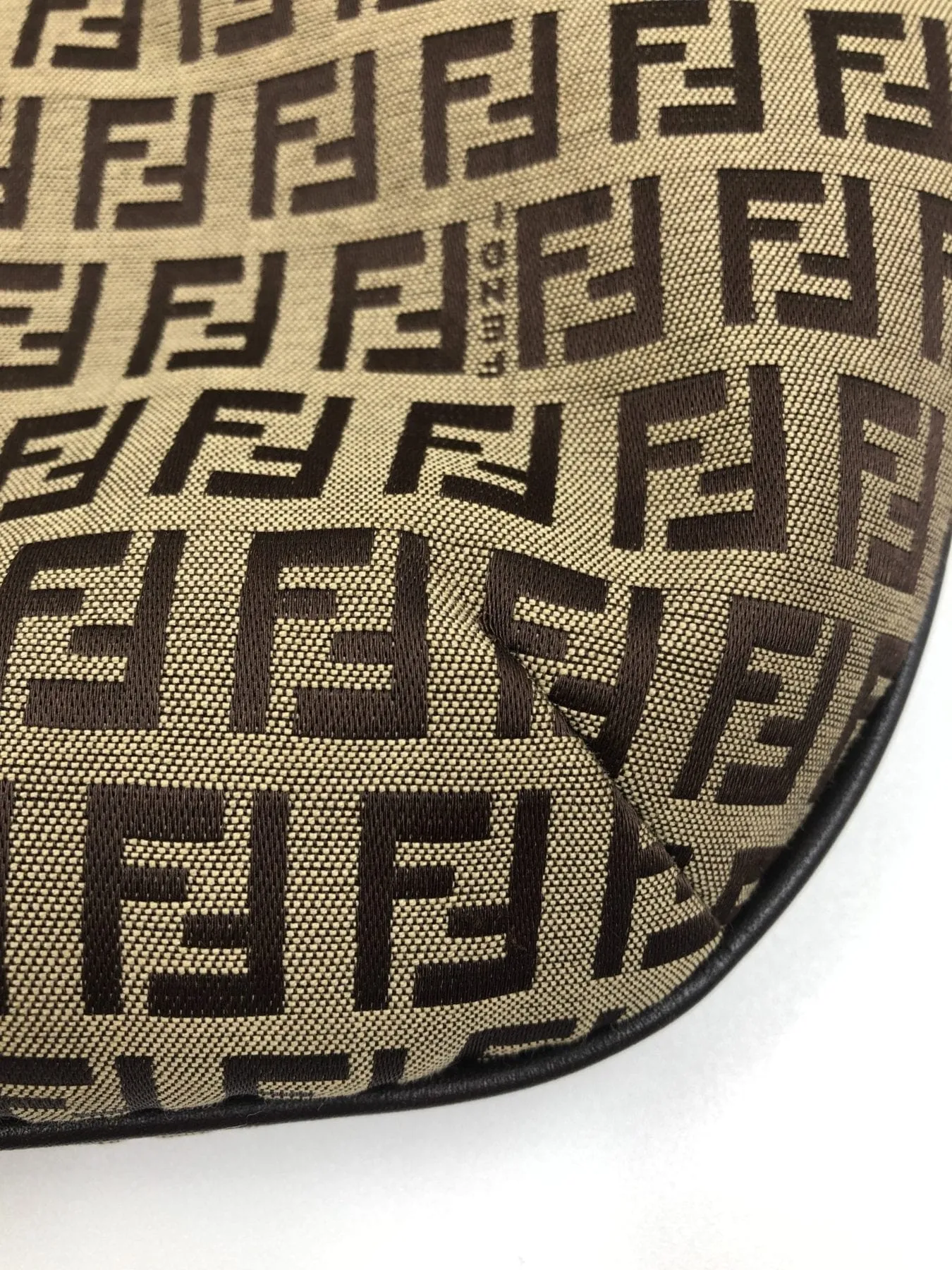 Fendi Croissant Hobo Bag in Beige Zucchino Canvas