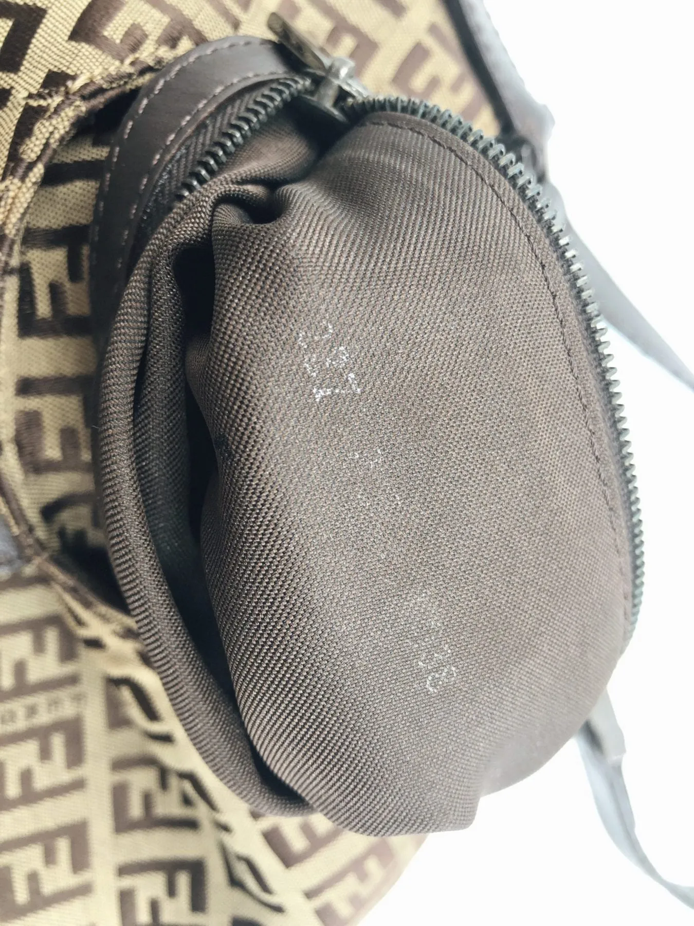 Fendi Croissant Hobo Bag in Beige Zucchino Canvas