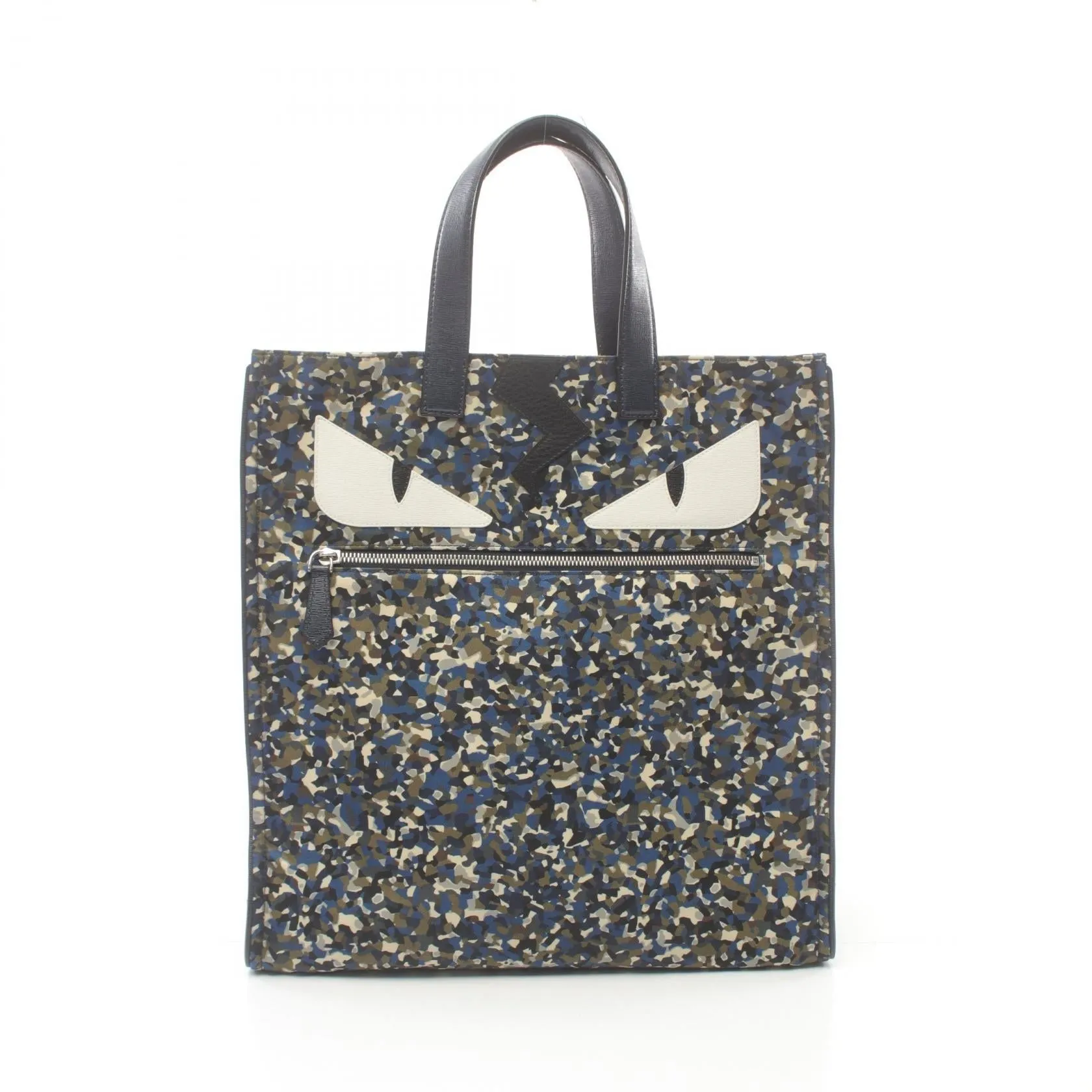 Fendi Nylon Leather Monster Tote Bag 7VA367