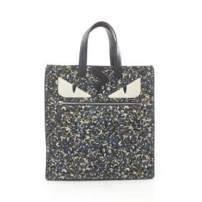 Fendi Nylon Leather Monster Tote Bag 7VA367