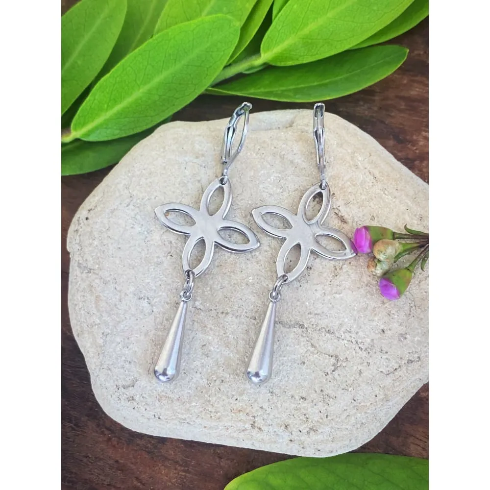 FLOWER TEARDROP EARRINGS