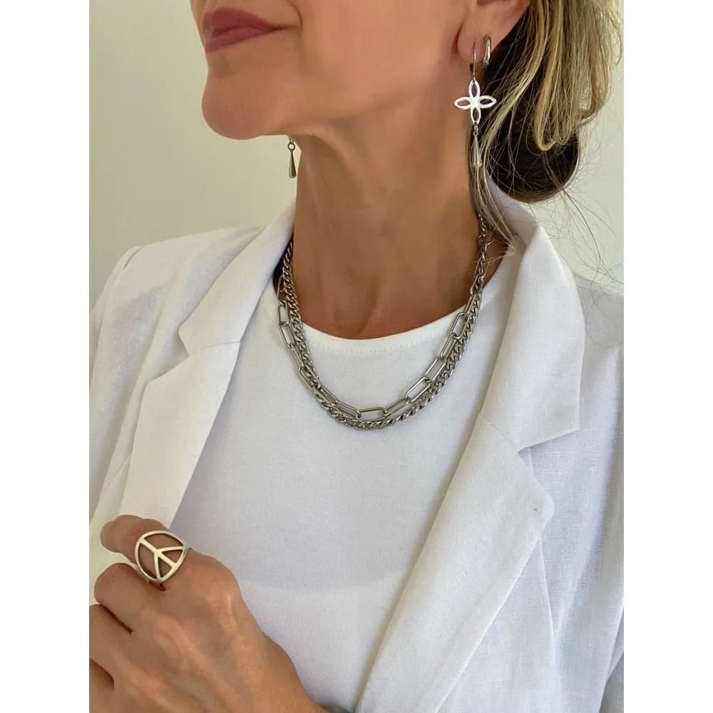 FLOWER TEARDROP EARRINGS