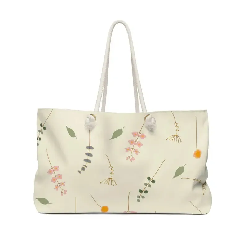 Flowers Pattern Chic Polyester Weekender Bag
