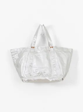 Foiled Canvas Tote Bag (L) Silver